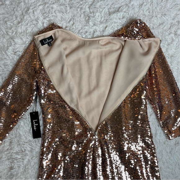 NWT Lulu’s Rose Gold Dress 🌟 - Picture 9 of 9